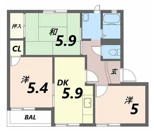 リバーサイドII【1階】の間取り
