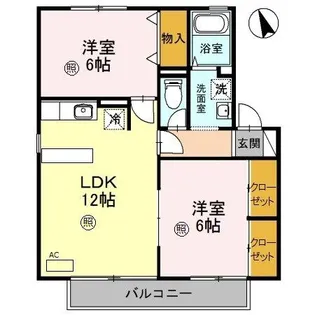 ジーライズ飾磨プランレーヌ A棟【2階】の間取り