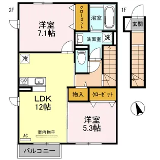 ESTASIA A棟【2階】の間取り