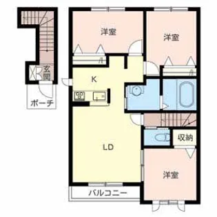 クラヴィエ花水木II【2階】の間取り