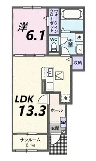 リアン寿A【1階】の間取り