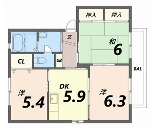 リトルフォレストやまぶき【1階】の間取り