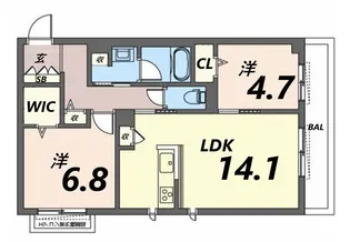 メゾンくにみち【2階】の間取り