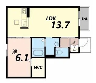 シャーメゾン西庄北【1階】の間取り