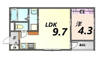 パレ シェーヌ デ クールIII【1階】の間取り