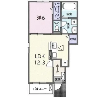 クラール勝原【1階】の間取り