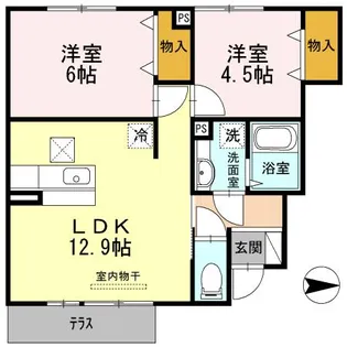 クレセール【1階】の間取り