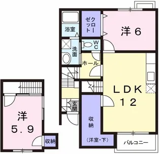 フローレス【2階】の間取り