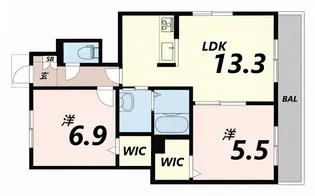 シャーメゾン ラファール【1階】の間取り