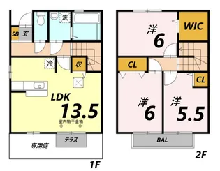オークスコート西新在家 A棟【1階】の間取り