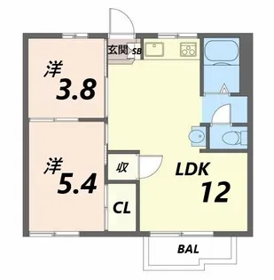 タウニィ山崎【2階】の間取り