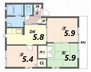 ディアス平松【1階】の間取り