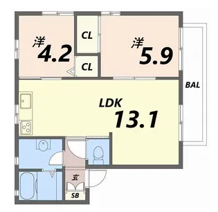 ハイツK2【2階】の間取り