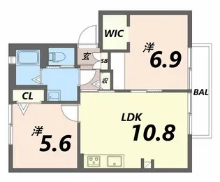 メゾンソレイユ【2階】の間取り