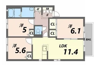 グリーンハイツR A棟【2階】の間取り