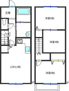 ボナール御立【1階】の間取り