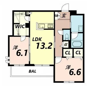 シャーメゾン英賀保東【2階】の間取り