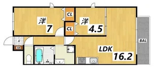 ルークレジデンスNUEVE【4階】の間取り