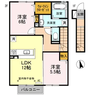 サニーホームズC棟【2階】の間取り