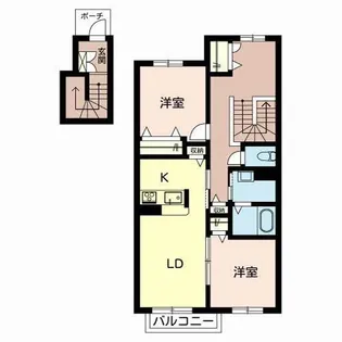 シャンティ夢前B棟【2階】の間取り