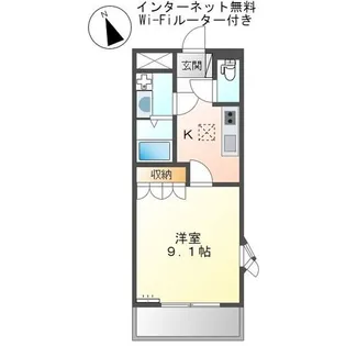 レゾンドゥヴィーヴル【1階】の間取り