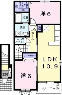 カーサ 255B【2階】の間取り