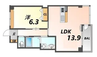 グランチェスタ【5階】の間取り