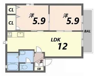 フレグランス坂上【1階】の間取り