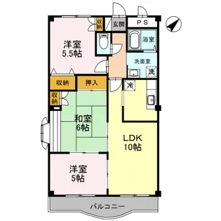 グランディール大幸【2階】の間取り