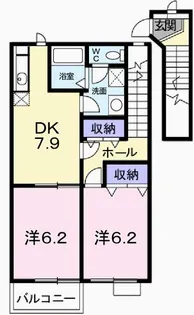 レフィナード阿成【2階】の間取り