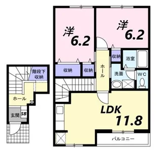 サニーパレスB【2階】の間取り