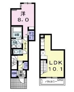 ル リアン【1階】の間取り