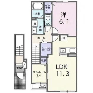 モンビーブルB【2階】の間取り