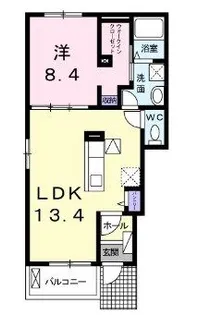 ブリッサガーデンB【1階】の間取り