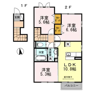 リュミエールm&y B棟【1階】の間取り