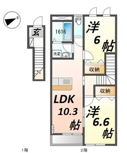 アンベリール コンフォール【2階】の間取り