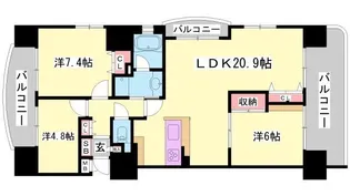 リベール姫路駅南Ⅰ【7階】の間取り