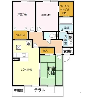セジュール砥堀 A棟【1階】の間取り