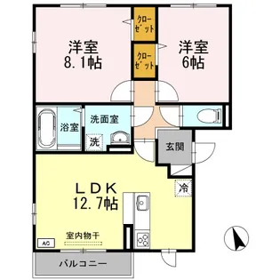 グランシャリオ 弐番館【3階】の間取り