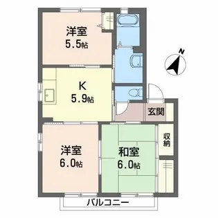 シャーメゾン さくら坂C棟【2階】の間取り