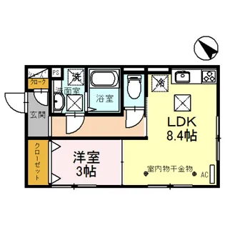 ラフィーネ亀山【1階】の間取り