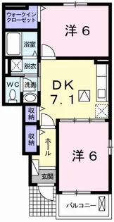リヴァーサイドレジデンスB【1階】の間取り