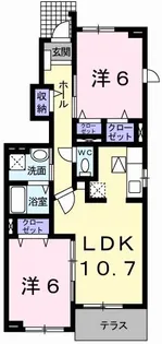 メゾンプラージュII【1階】の間取り