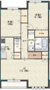 フェリオ勝原【2階】の間取り