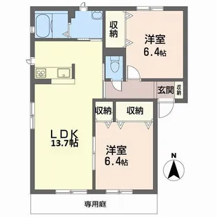 CASA BELLA NOZATO C棟【1階】の間取り