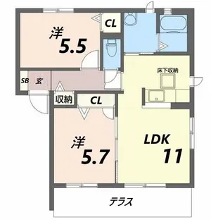 シャーメゾン白国【2階】の間取り
