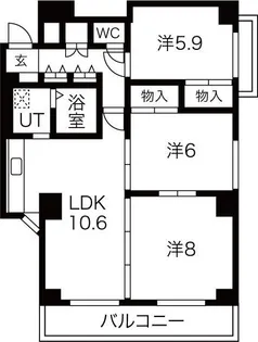 サンハイツ白鷺【8階】の間取り