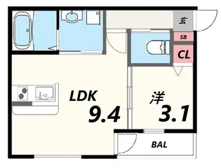 ボヌール英賀保駅前II【2階】の間取り