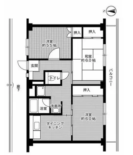 ビレッジハウス城東2号棟【4階】の間取り
