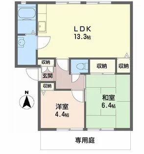 ベクヴェーム春日【1階】の間取り